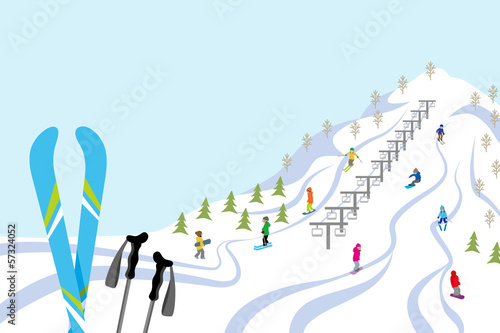 Ski slope, Horizontal