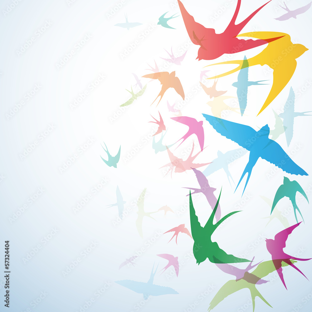 Obraz premium Vector Abstract swallows background