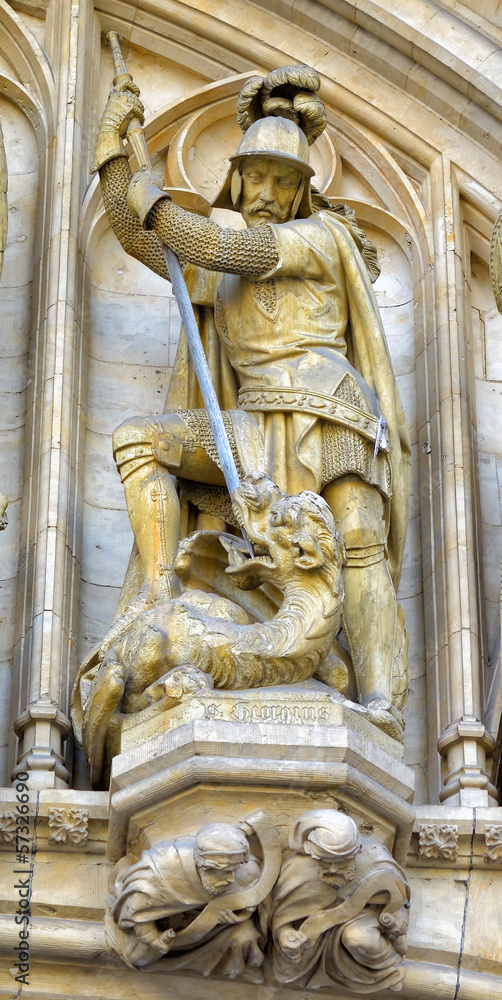 Medieval statue of Saint George
