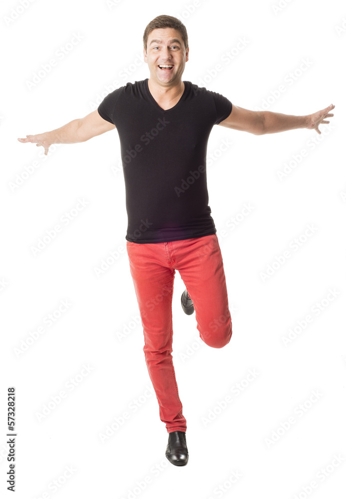 Happy successful man on white background Happy successful man on white background
