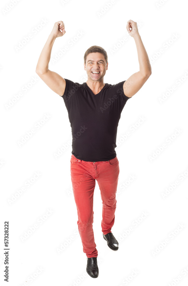 Happy successful man on white background Happy successful man on white background