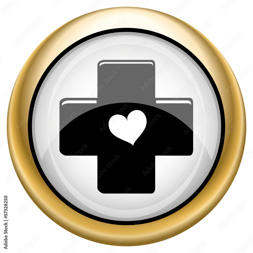Cross with heart icon Cross with heart icon