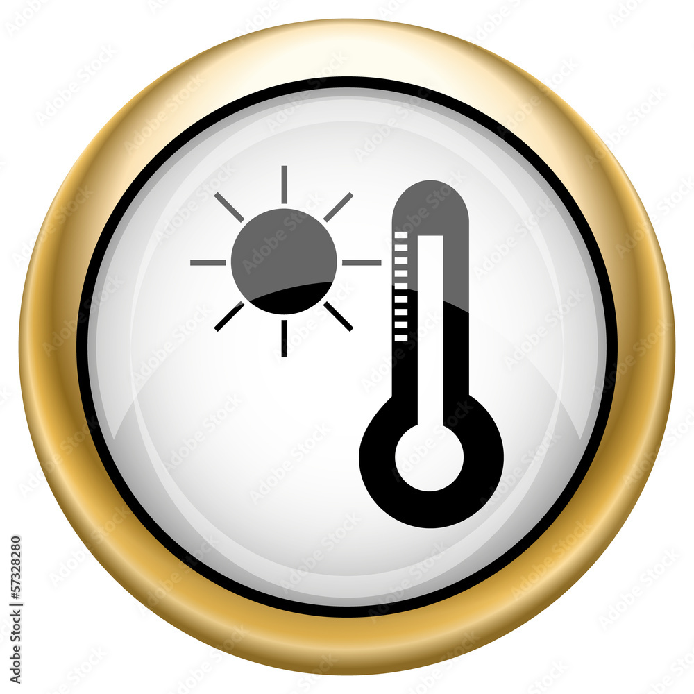 Sun and thermometer icon Sun and thermometer icon
