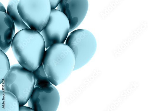 Blue balloons concept rendered isolated