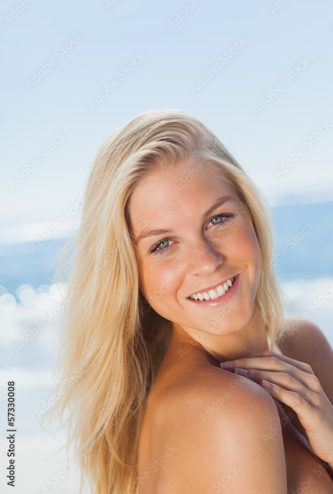 Blonde woman at the beach