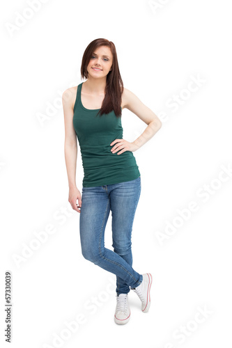 Smiling casual woman posing