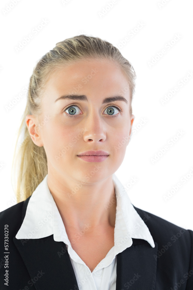 Portrait of astonished young businesswoman Portrait of astonished young businesswoman