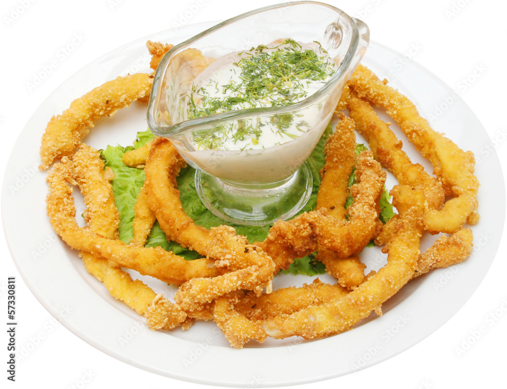 Chicken morsels with sauce Chicken morsels with sauce