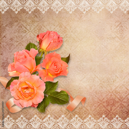 Vintage background with roses