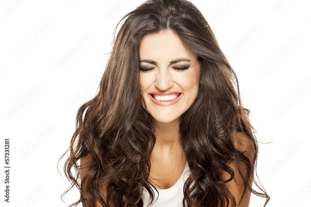 portrait of a beautiful smiling girl on white background portrait of a beautiful smiling girl on white background