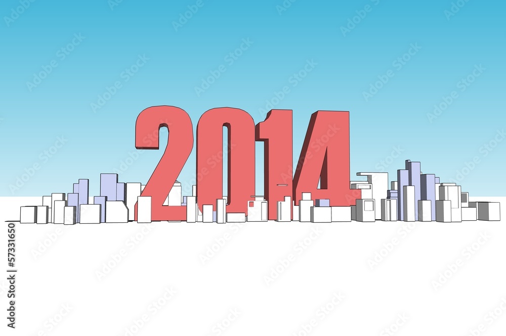 Fototapeta premium 3D 2014 Downtown