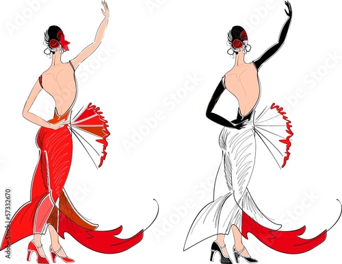 Flamenco dancer with fan