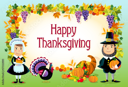 Happy thanksgiving, vector background.
