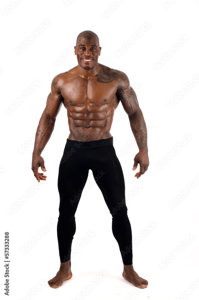 Strong bodybuilder man with perfect abs, chest,biceps