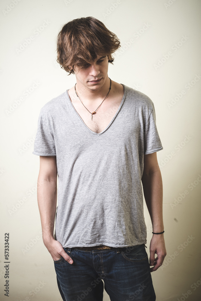 stylish young blonde hipster man stylish young blonde hipster man
