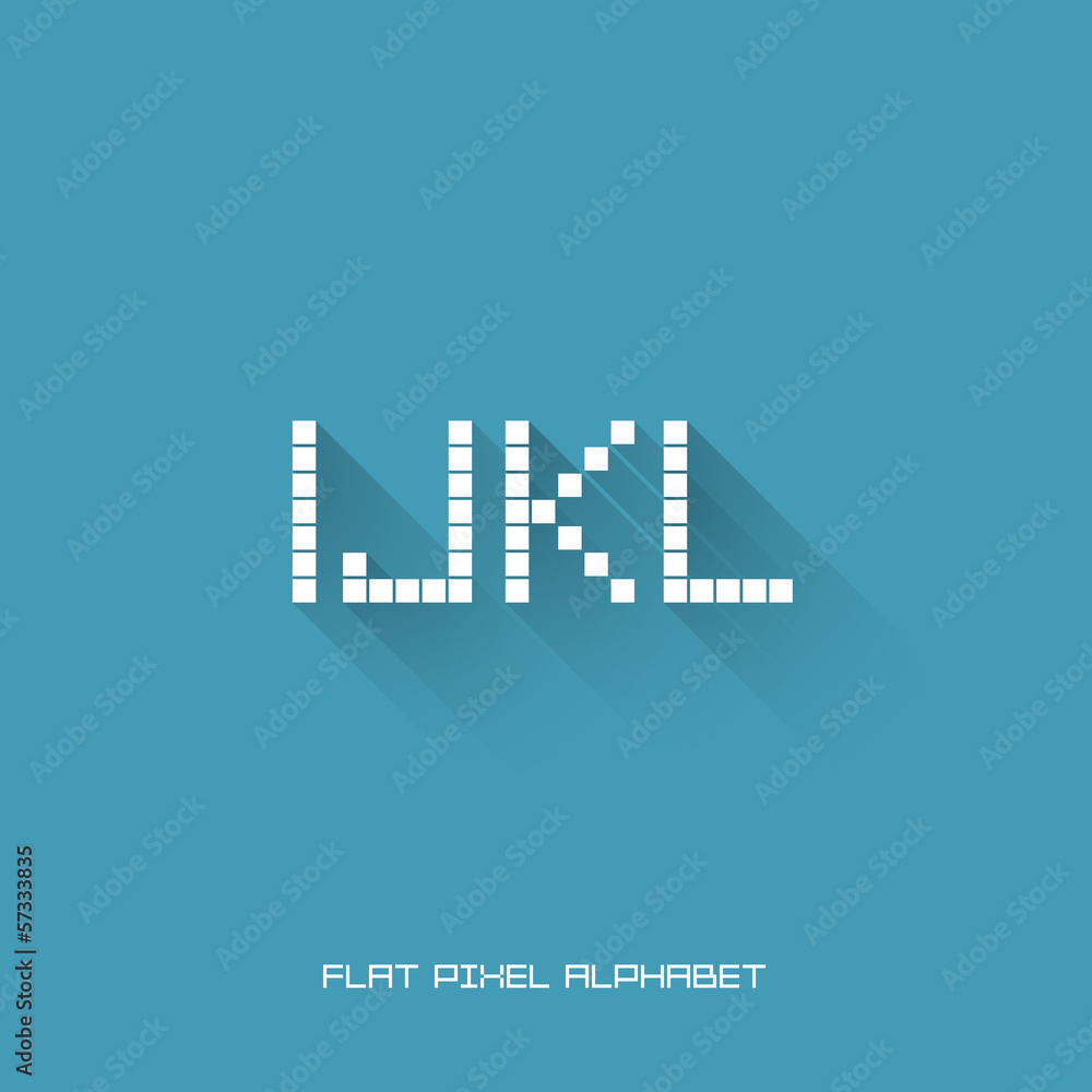 I J K L - Flat Pixel Alphabet