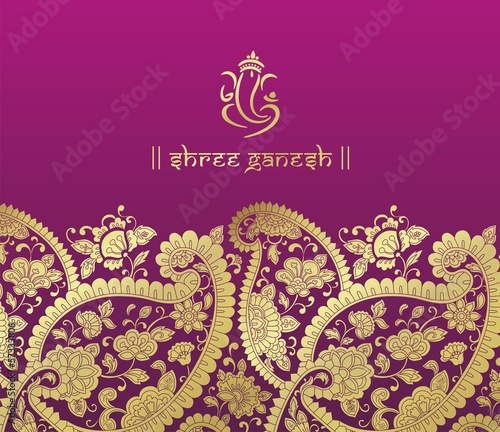 Ganesha, wedding card, royal Rajasthan, India