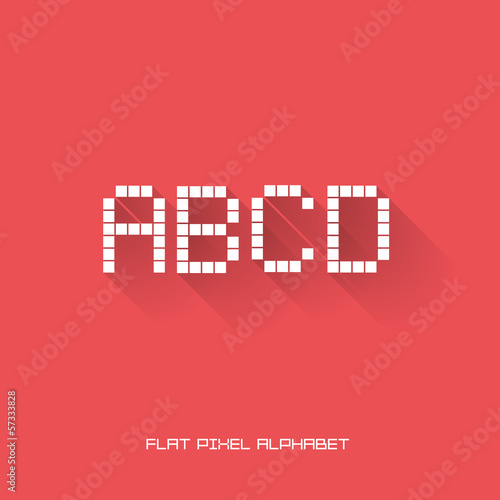 A B C D - Flat Pixel Alphabet