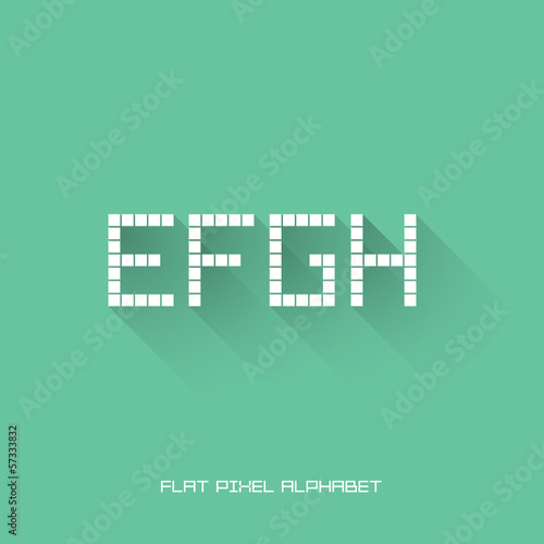 E F G H - Flat Pixel Alphabet