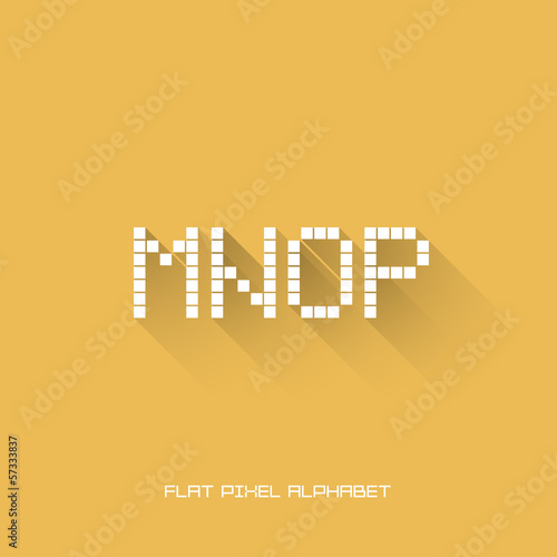 M N O P - Flat Pixel Alphabet
