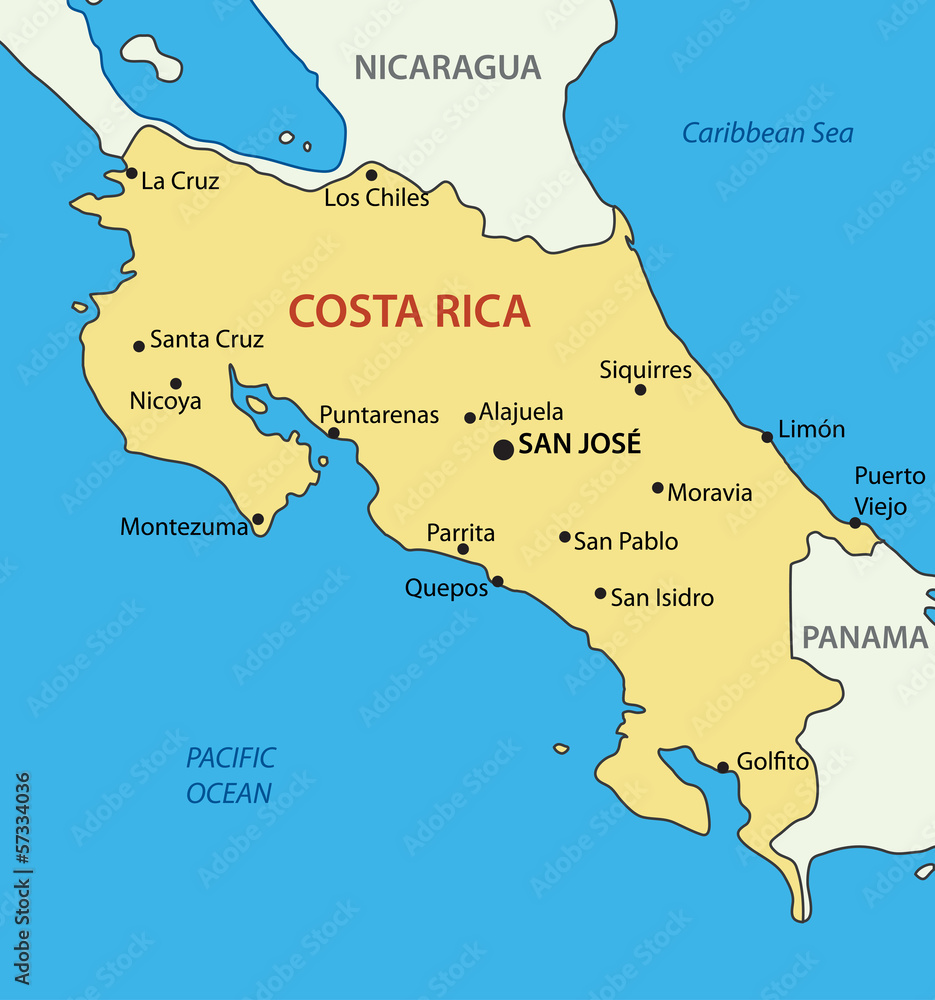 Republic Of Costa Rica Vector Map Stock Vector Adobe Stock republic-of-costa-rica-vector-map-stock-vector-adobe-stock