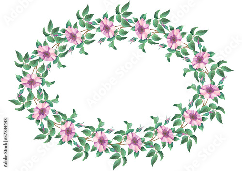 Oval frame from flowers