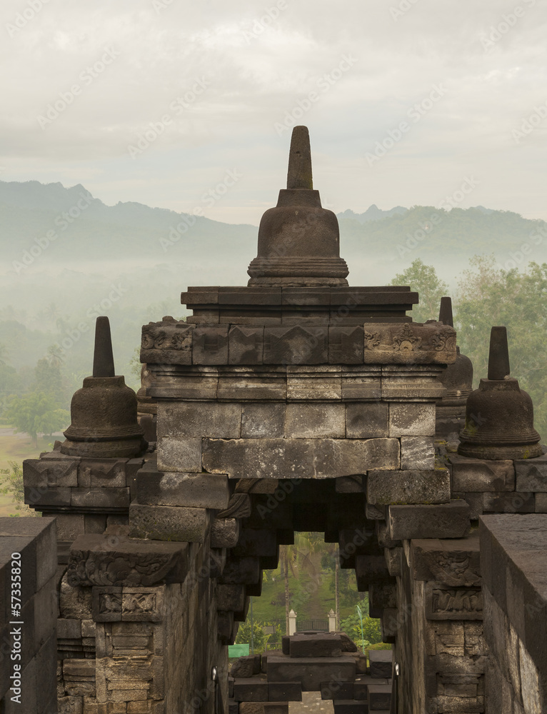 Borobudur Temple at sunrise.Indonesia.