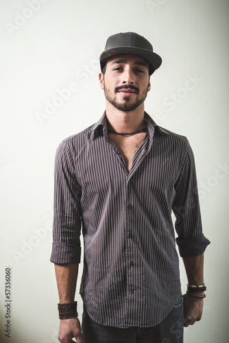 young stylish man with sport hat
