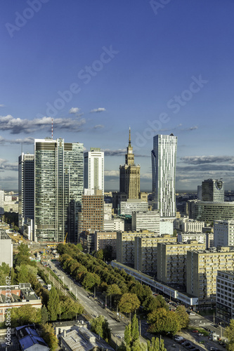 Warsaw downtown aerial view #57337612