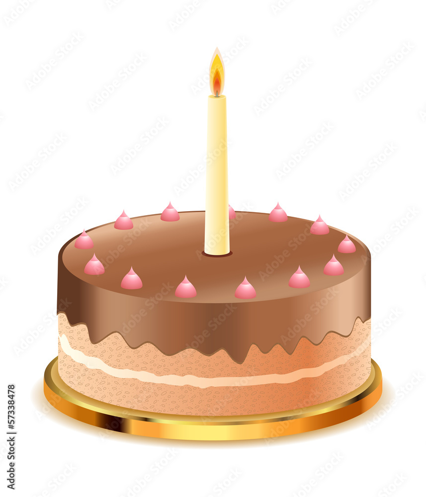 Chocolate cake with candle Chocolate cake with candle