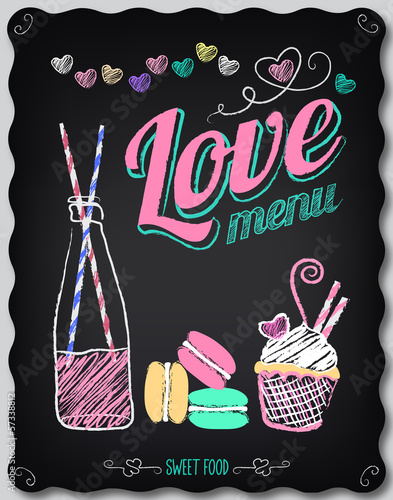 Love. Menu on the chalkboard