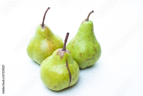 Three Pears isolated on white