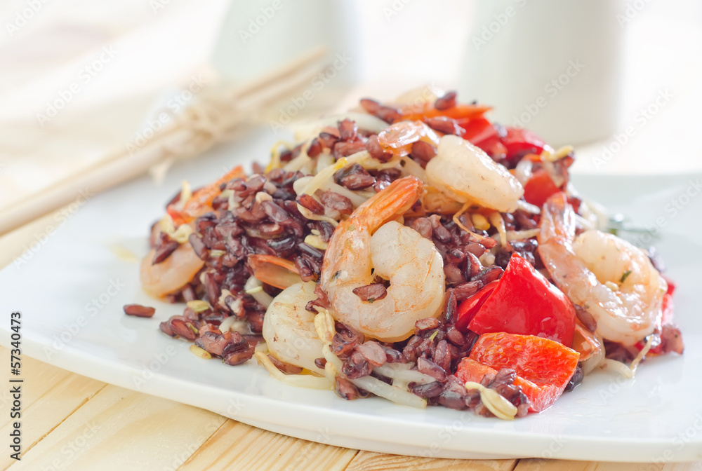 fried rice with shrimps fried rice with shrimps