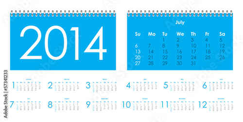 Vector calendar for 2014