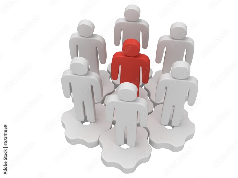 Teamwork. Group of stylized people stand on gears. Teamwork. Group of stylized people stand on gears.