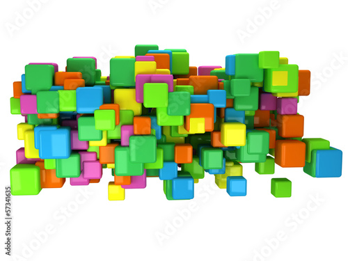 Abstract 3D background with colored cubes