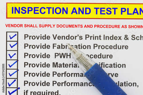 Inspection test plan photo