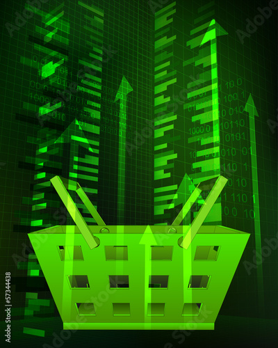 positive growth data in shopping markets vector