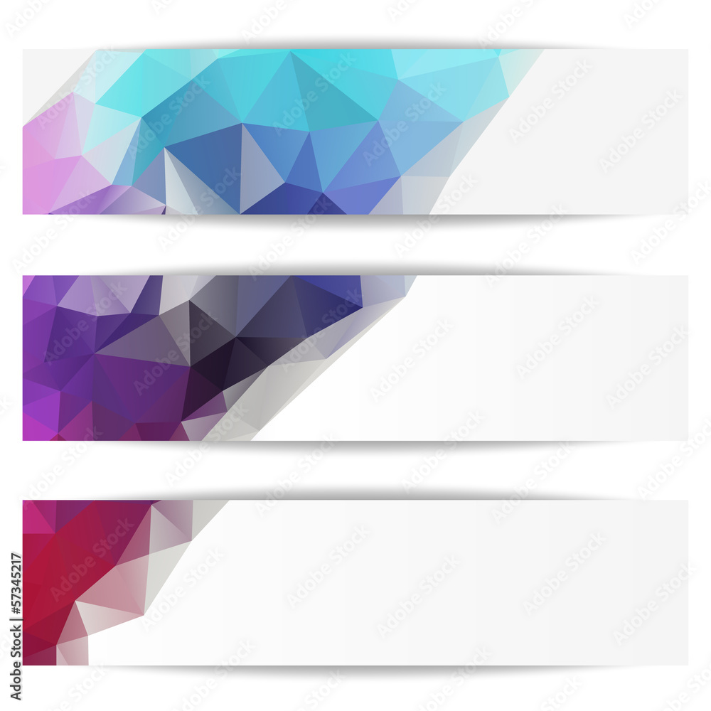 Set abstract poligons banners. Geometric vector Set abstract poligons banners. Geometric vector