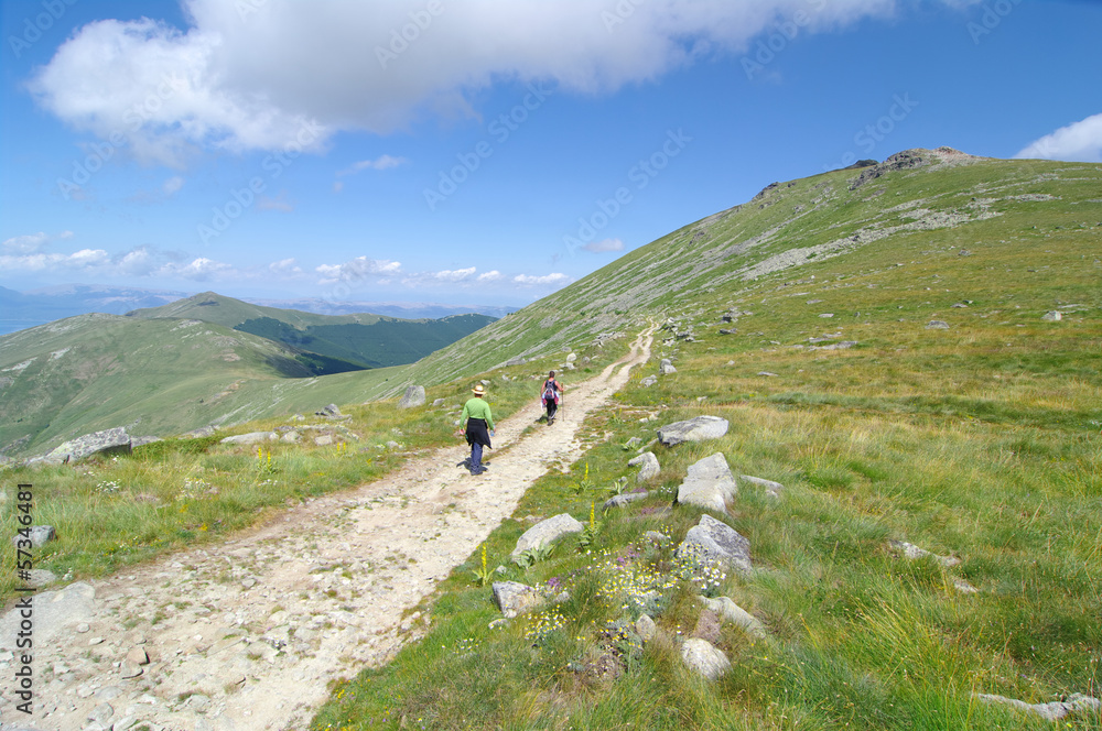 Two Hikers Along On Pelister National Park, Republic Of Macedoni