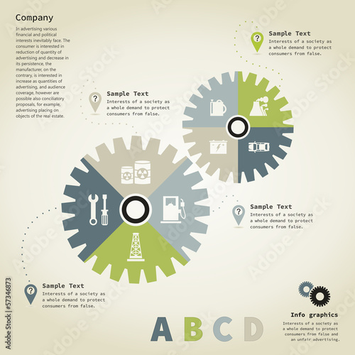 Info graphic gear wheel