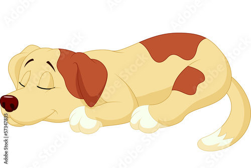 Cute dog cartoon sleeping