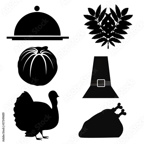 six silhouettes for thanksgiving day