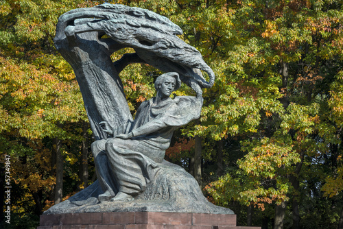 Frederic Chopin monument in Lazienki Park, Warszawa photo