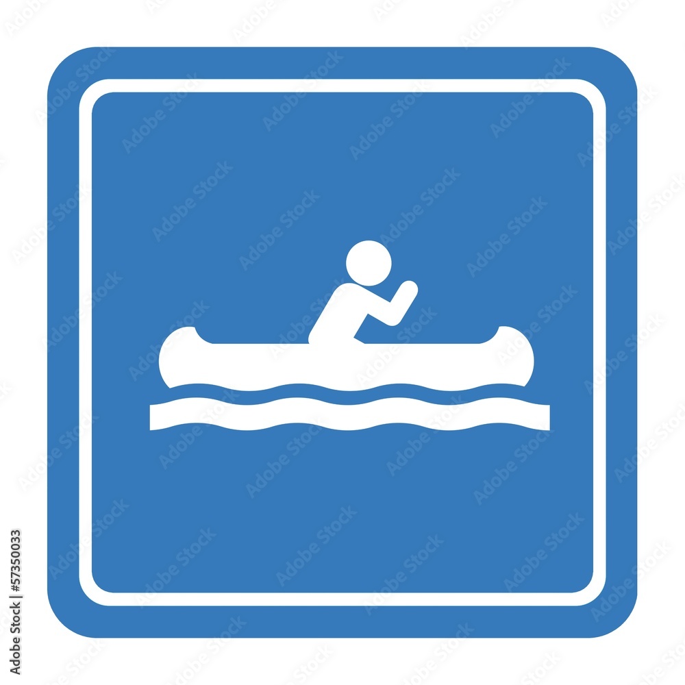 Canoë dans un panneau Canoë dans un panneau