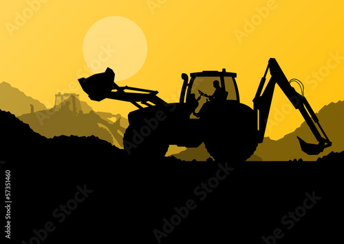 Excavator loaders, hydraulic pile drilling machines, tractors an