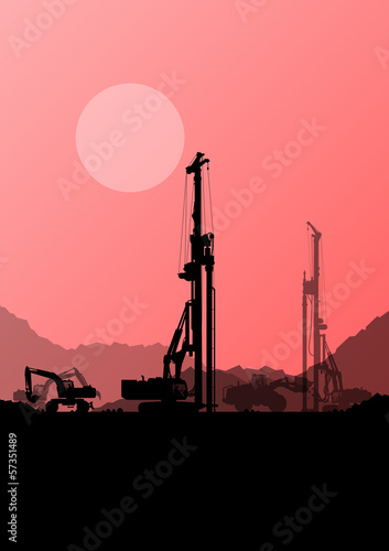 Excavator loaders, hydraulic pile drilling machines, tractors an