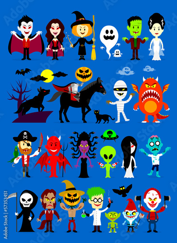 Monsters Mash Halloween Cartoon Characters