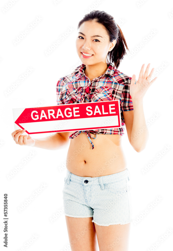 Isolated on white sexy asian cowgirl garage sale Isolated on white sexy asian cowgirl garage sale