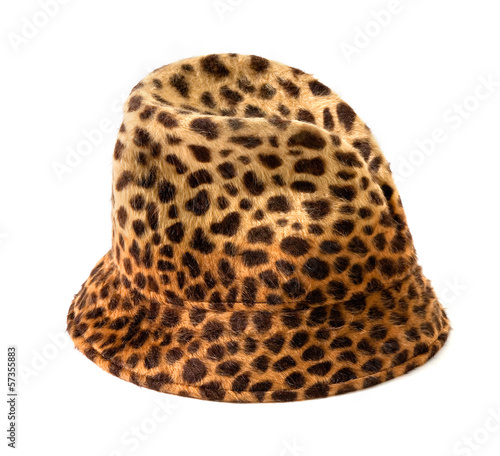 Leopard fur beanie